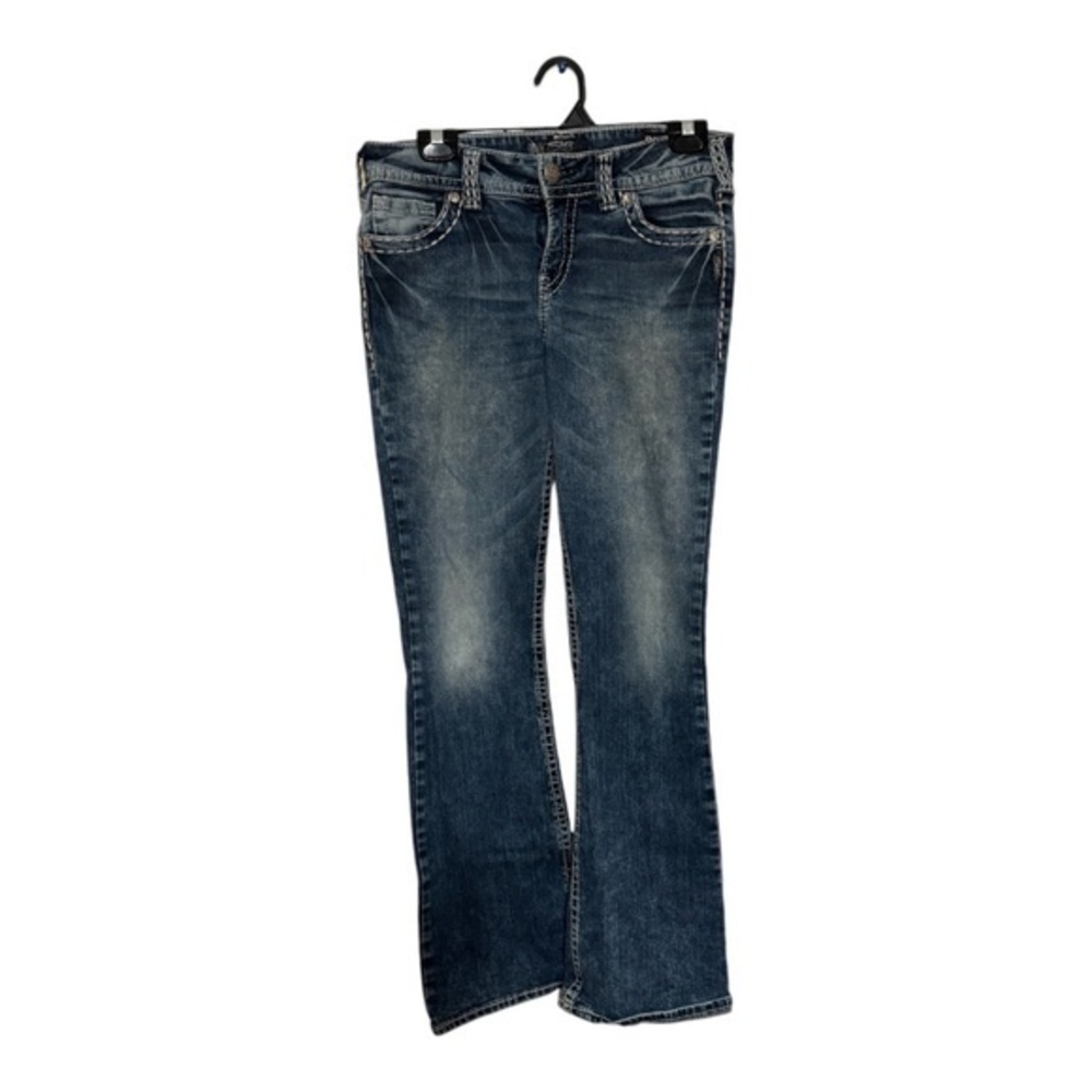Silver Jeans Womens Ski Mid Rise Boot Cut Fluid Denim Dark Wash Size 30x33